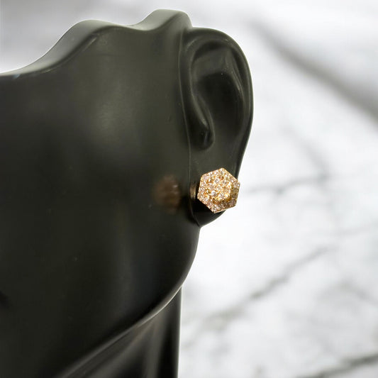 14K Yellow Gold Diamond Fashion Stud Earrings 0.30Ct / 1.7gr