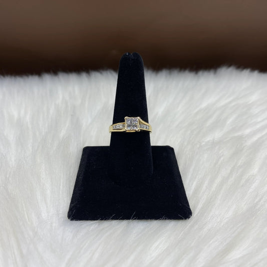 14K Yellow Gold Diamond Luxury Weddding Engagement Ring Ct Dia / 5.6gr