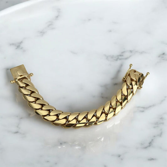 10K YG Cuban Links Bracelet / 195.1gr / 19.1mm - 8in
