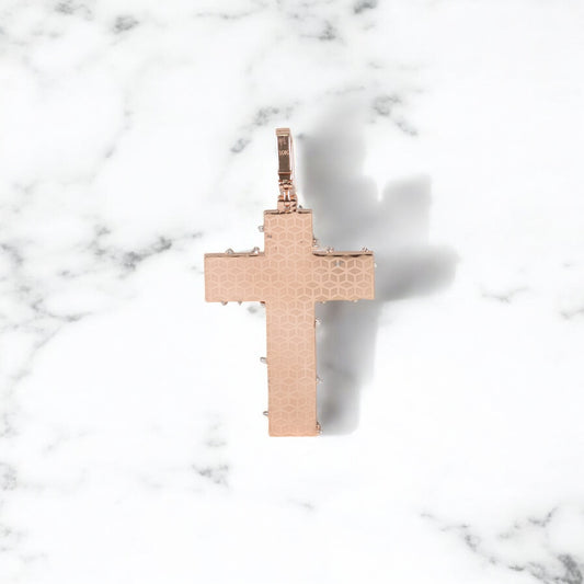 10K 2 Tone Diamond Crusifix Pendant / 20.4gr / 2.5in / 2.25Wt Dia