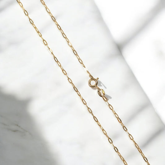 14K YG Paper Clip Chain / 1.81gr / 1.6mm / 16in /