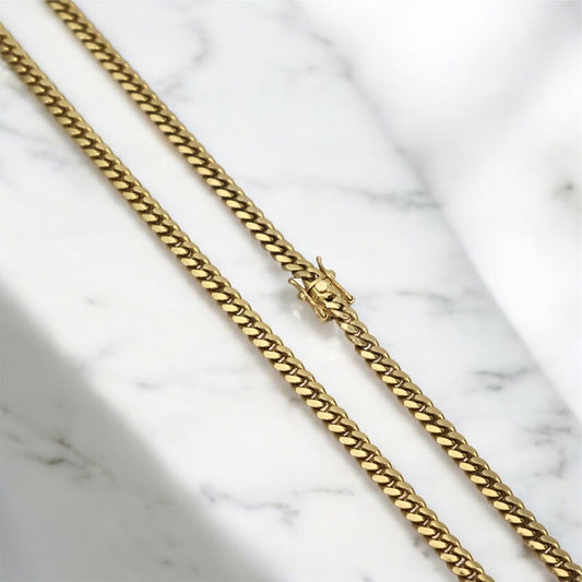 10K YG Micro Cuban Chain / 48.8gr / 5.2mm - 24in