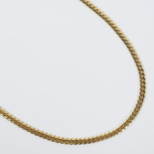 10K YG Micro Cuban Links Chain / 22.8gr / 4mm / 20in /