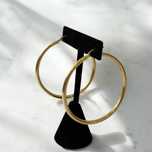 14K Yellow Gold Hoop Earrings / 4gr