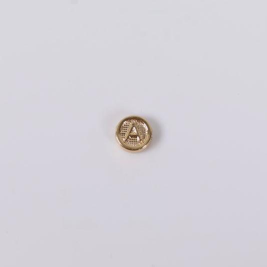 18K YG Letter A Textured Ironwork / 0.2gr / 7mm /