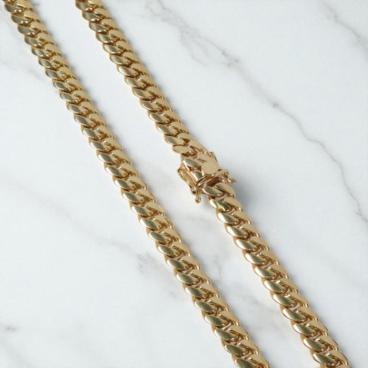 10K YG Cuban Links Chain / 163.6gr / 10.2mm / 24in /