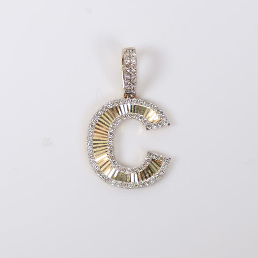 10K YG Diamond Letter C Pendant / 2.72gr / 0.8in / D-0.60Ct