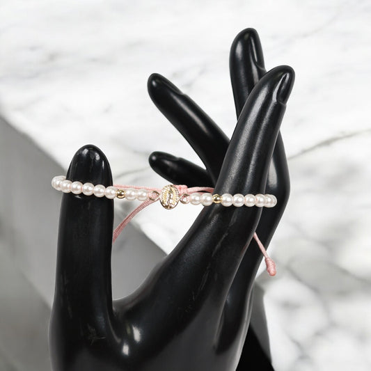 18K YG Virgin Of Guadalupe - Smooth Balls Bracelet / 0.4gr / Adjustable /