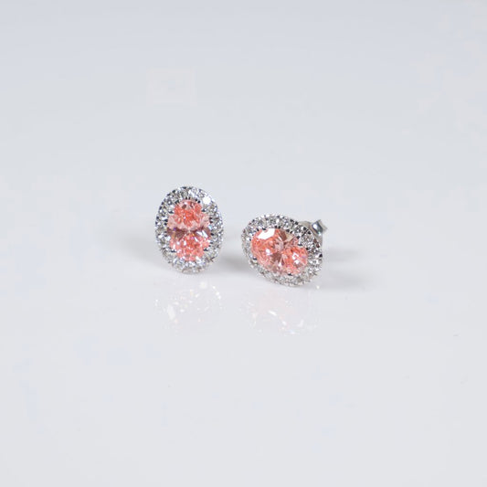 14K WG Lab Diamond Solitaire Round Stud Earrings / 3.54gr / 13mm / 4Ct Lab Dia / VS / F