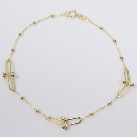 14K YG Little Tiffs Bracelet / 1.3gr / 0.5mm / 7.5in /