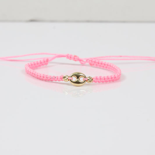 18K YG Modern Designer Link - Diamond Cut Balls Bracelet Tejido / 0.49gr / 4mm /