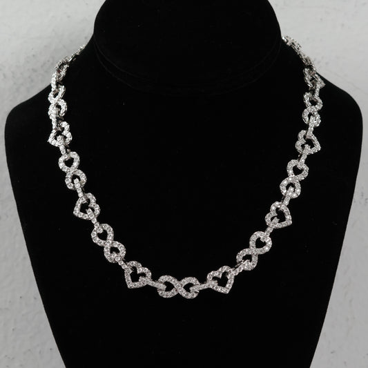 10K WG Diamond Infinite - Heart Chain / 49gr / 12mm / 17in / D-6.16Ct