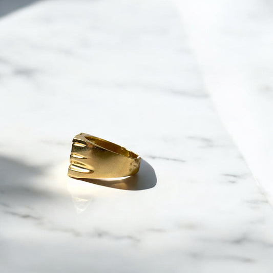 14K Yellow Gold Nugget Ring / 6.7gr / Size 10