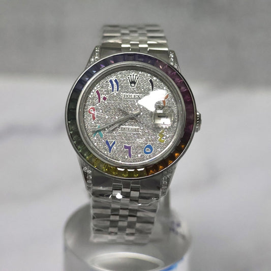 Bustdown Rolex Rainbow Bezel Watch / / 36mm