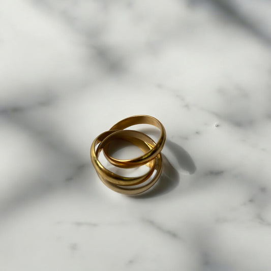 18K Yellow Gold Cartier Trio Original Ring / 7gr / Size 3