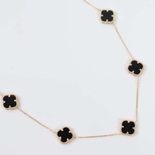 18K YG Black Clovers Chain / 5.1gr / 1mm / 18in /