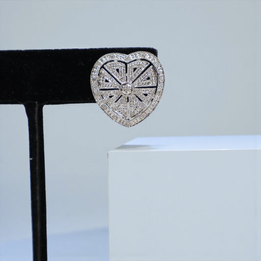 14K WG Diamond Heart Stud Earrings / 6.06gr / / D-0.33Ct
