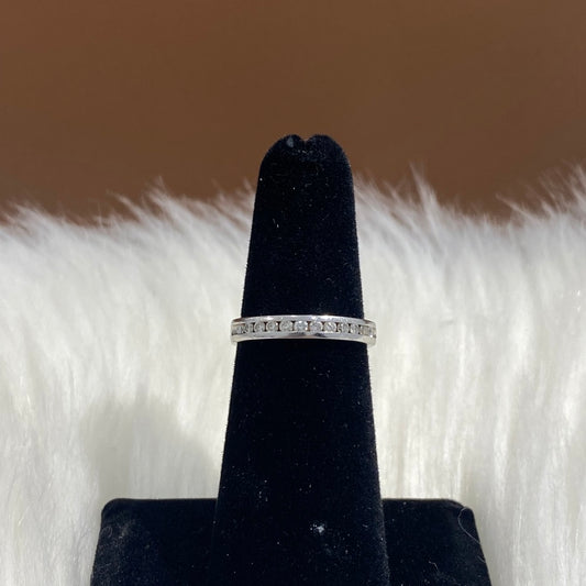 14K White Gold Diamond Luxury Engagement Ring Ct Dia / 3.1gr / Size 5