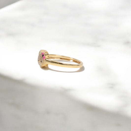 10K YG Diamond HK - Letter B Rings / 2.43gr / Sz 7 / 0.13Wt Dia