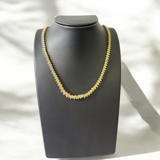 14K Yellow Gold Tennis Chain Ct Dia / 23.3gr / 4.4mm / 16in