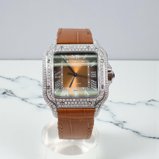 Cartier Santos Brown Bustdown XL Watch