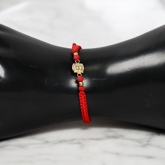 18K YG Letter B Bracelet Tejido / 0.52gr / Adjustable /