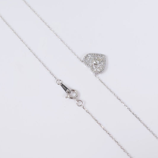 14K WG Diamond Heart Set Jewelry / 2.05gr / 1mm / 18in / 0.50Ct / VS2-SI / G-H