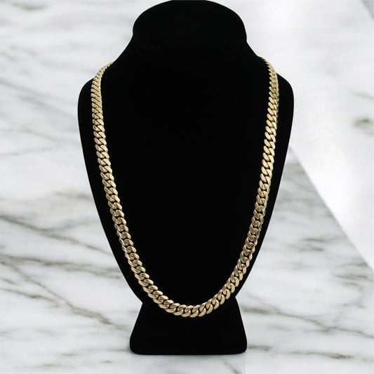 10K YG Cuban Links Chain / 114.5gr / 8.4mm - 24in