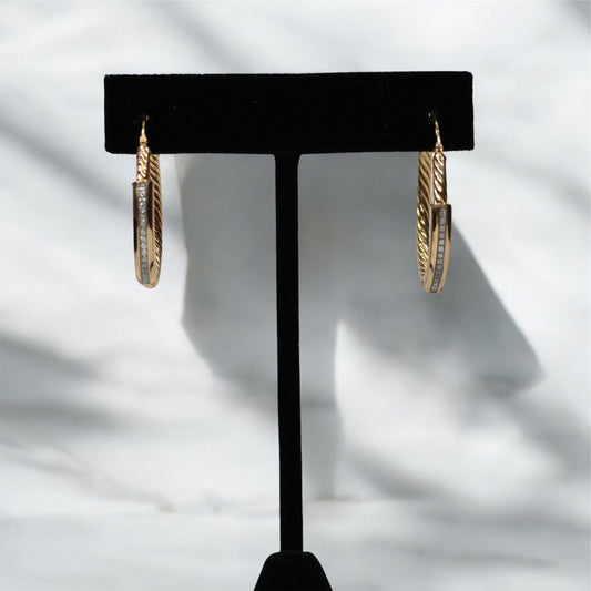 10K YG Luxury Hoop Earrings / 2.40gr / 1in