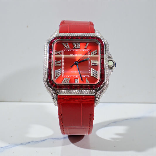 Cartier Santos Red Bustdown XL Watch