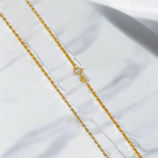 14K YG Cross Set Jewelry / 2.14gr / 1.8mm / 18in /