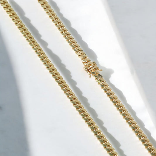 10K YG Micro Cuban Links chain / 61gr / 6mm / 26in /