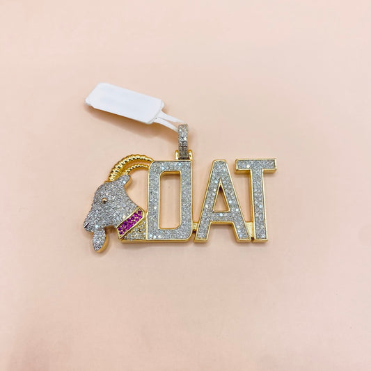 10K Yellow Gold Diamond Goat Pendant / 1.06Ct Dia / 10.4gr