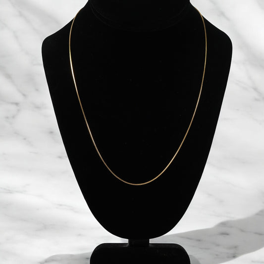 10K Yellow Gold Box Link Chain / 2.4gr / 0.8mm / 20in