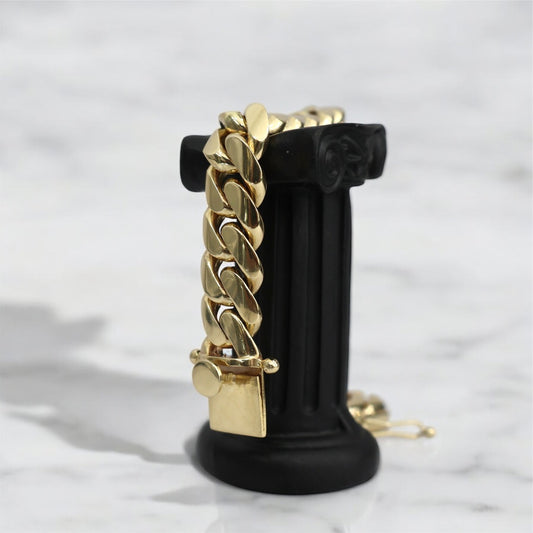 10K YG Cuban Links Bracelet / 159.4gr / 16.6mm - 8.5in