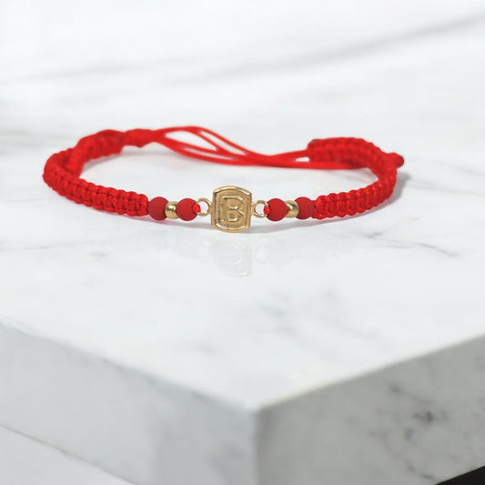 18K YG Letter B Bracelet Tejido / 0.52gr / Adjustable /