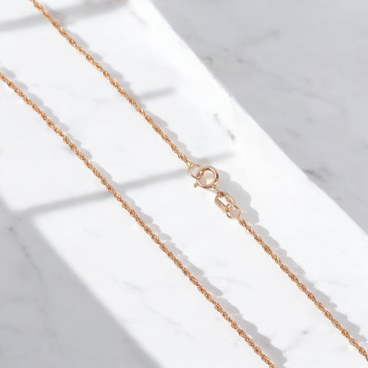 18K Rose Gold Rope Chain / 1gr / 1.2mm / 19.5in