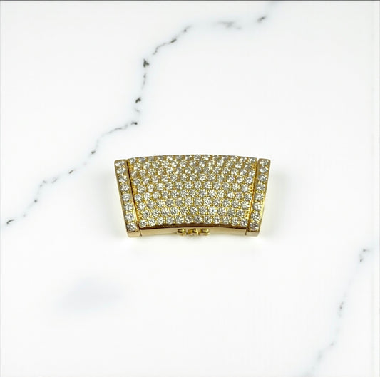 10K Yellow Gold Diamond Sleek Lock Ct Dia / 20.6gr / 17mm / 1.3in