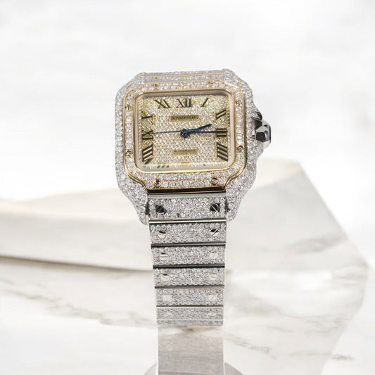 Watch Cartier Santos Bustdown Yellow Gold Roman Dial / 40mm / Wt Dia