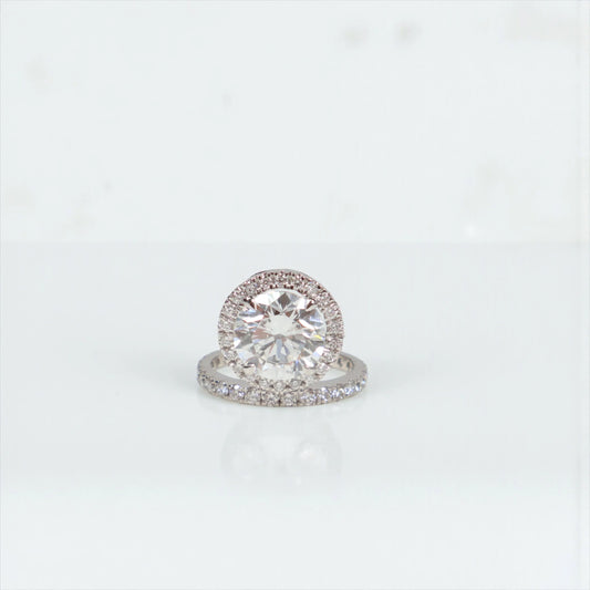 14K WG Diamond Ring Round - Infinite Luxury Rings / 5gr / Sz 6 / D-3Ct
