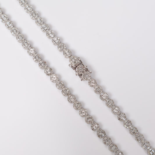 10K WG Diamond Round Luxury Chain / 24.42gr / 5.2mm / 20in / D-5Ct