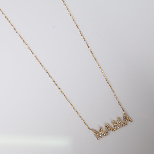 14K YG Mama Chain / 1.42gr / 0.5mm / 18in / 0.15Ct Dia
