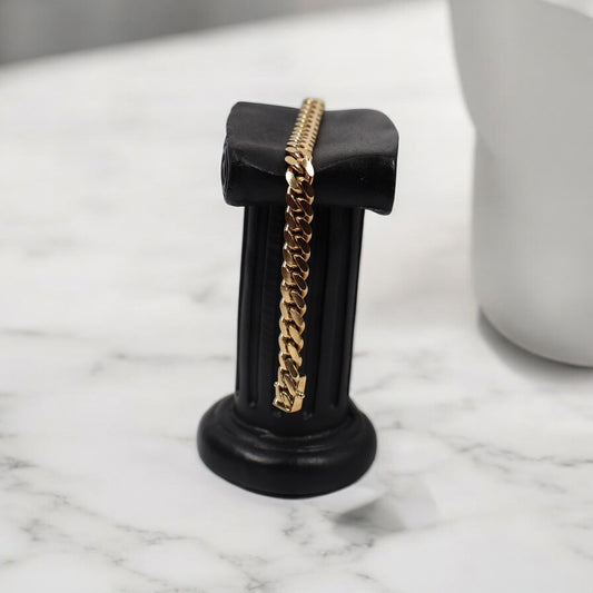 10K YG Micro Cuban Bracelet / 18.57gr / 6mm / 7in /