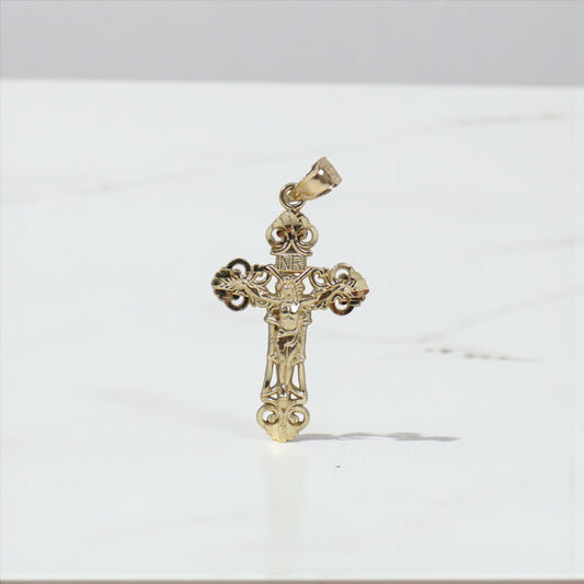 10K YG Crusifix Pendant / 2.35gr / 1.5in /