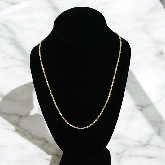 14K YG Rope Chain / 11.2gr / 2.1mm / 22in /