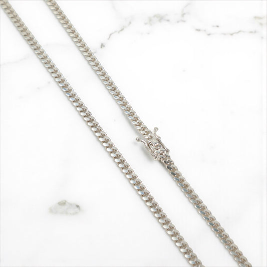 Silver 925 Micro Cuban Links Chain / 25.5gr / 4.1mm / 22in /