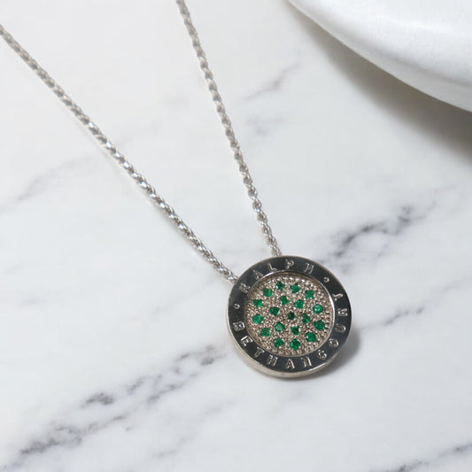 Silver 925 Ralph Bethancourt Set Jewelry / 11.77gr / 1.7mm / 18in / Emerald