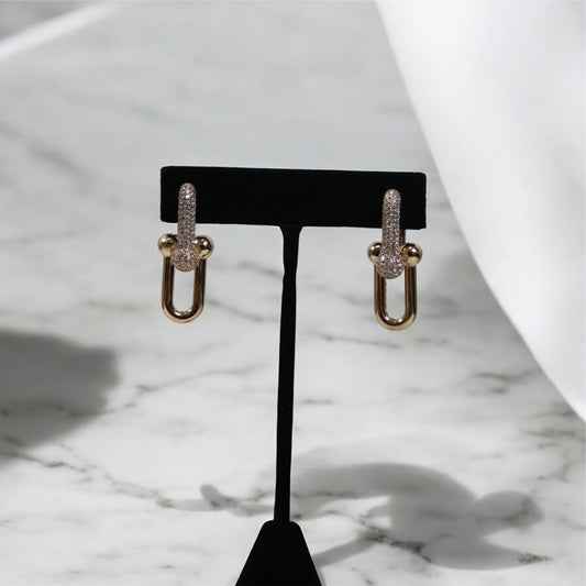 14K YG Fany Stud Earrings / 10.92 / 1.3in