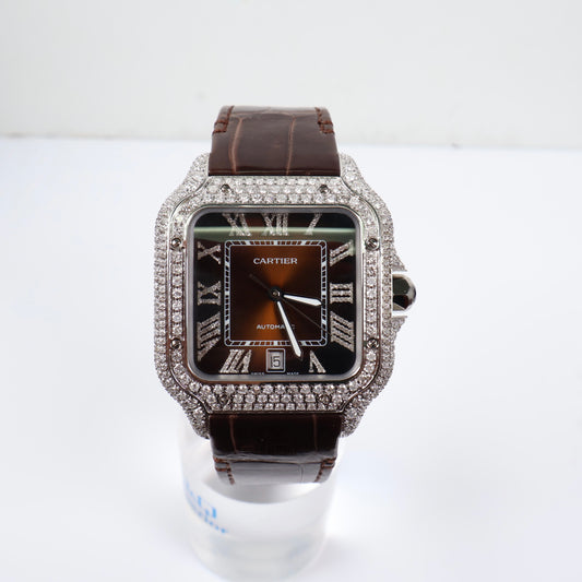 Cartier Santos Brown Bustdown XL Watch