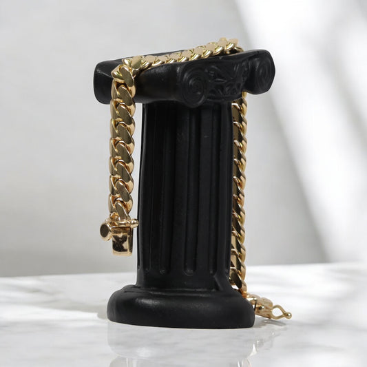 10K YG Micro Cuban Links Bracelet / 65.7gr / 10.6mm / 8in /